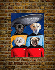 Póster personalizado para 4 mascotas 'Doggo-Trek'