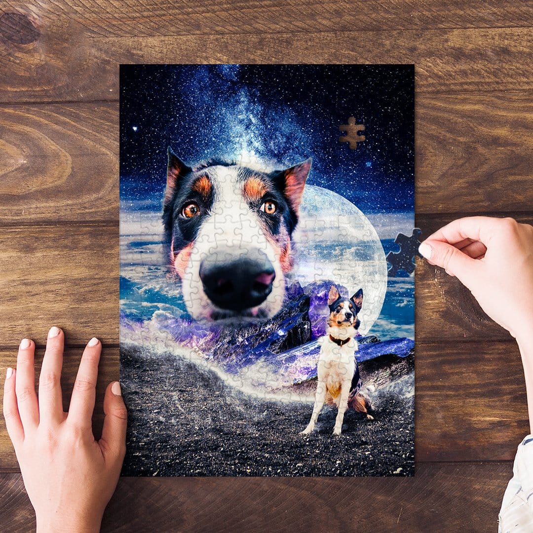 Puzzle personalizado de 2 mascotas &#39;Doggo in Space&#39;