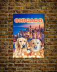 Póster Personalizado para 2 mascotas 'Doggos Of Chicago'