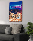 Lienzo personalizado para 2 mascotas 'Doggos of New York'