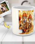 Taza personalizada para 2 mascotas 'Los Bomberos'