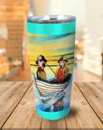 Vaso personalizado para 2 mascotas 'Los Pescadores'