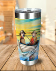 Vaso personalizado para 2 mascotas 'Los Pescadores'