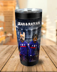 Vaso personalizado para 2 mascotas 'France Doggos'