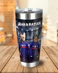 Vaso personalizado para 2 mascotas 'France Doggos'