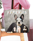 Personalized Furends tote bag with a custom French Bulldog pet portrait in a black jacket.