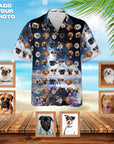 Camisa hawaiana personalizada (Galaxia: 1-7 mascotas)