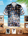 Camisa hawaiana personalizada (Galaxia: 1-7 mascotas)