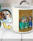 Taza personalizada con 3 mascotas 'Los Golfistas'