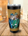 Vaso personalizado para 2 mascotas 'Los golfistas'