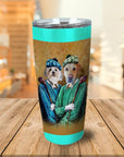 Vaso personalizado para 2 mascotas 'Los golfistas'