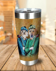 Vaso personalizado para 2 mascotas 'Los golfistas'