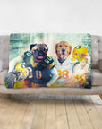 Manta personalizada para 2 mascotas 'Green Bay Doggos'