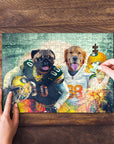 Rompecabezas personalizado de 2 mascotas 'Green Bay Doggos'