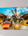 Lienzo personalizado para 4 mascotas 'Harley Wooferson'