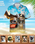 Camisa hawaiana personalizada (Harley Wooferson: 1-8 mascotas)