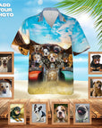 Camisa hawaiana personalizada (Harley Wooferson: 1-8 mascotas)