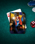 Personalized 'Harry Dogger (RavenPaw)' playing card featuring a custom pet portrait of a Cavalier King Charles Spaniel.