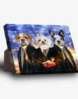 Lienzo personalizado de pie con 3 mascotas 'Harry Doggers'