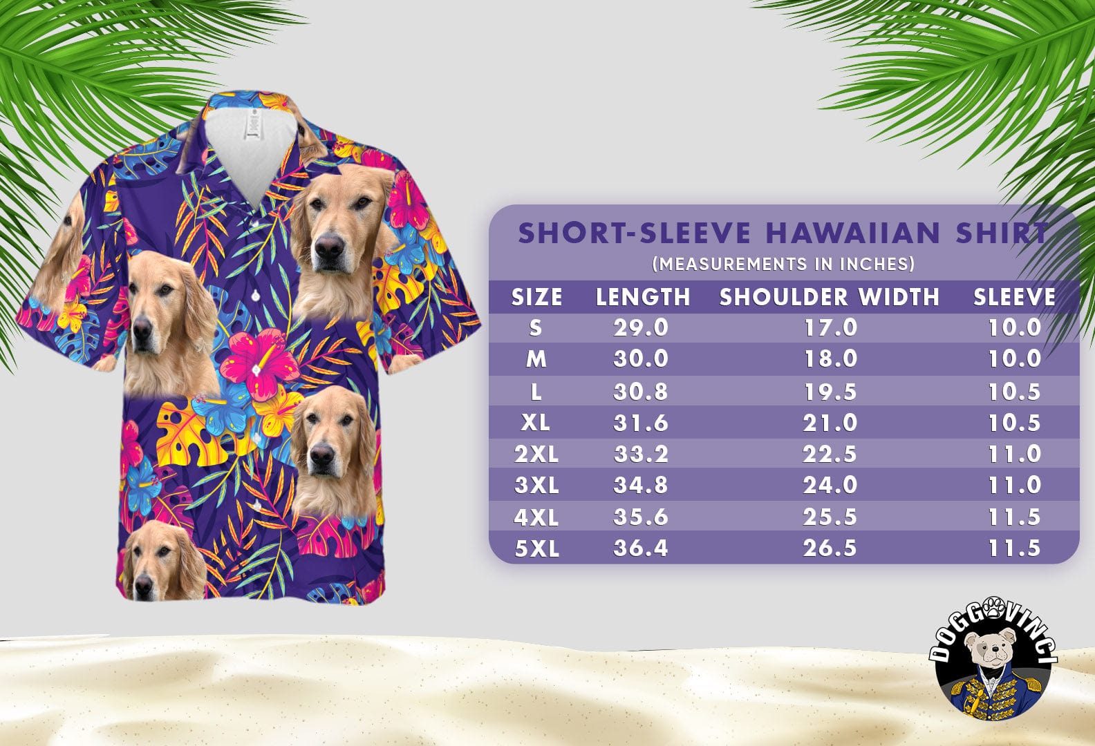 Camisa hawaiana personalizada (Los Amigos) (1-7 mascotas)