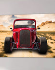 Lienzo personalizado para mascotas 'The Hot Rod'