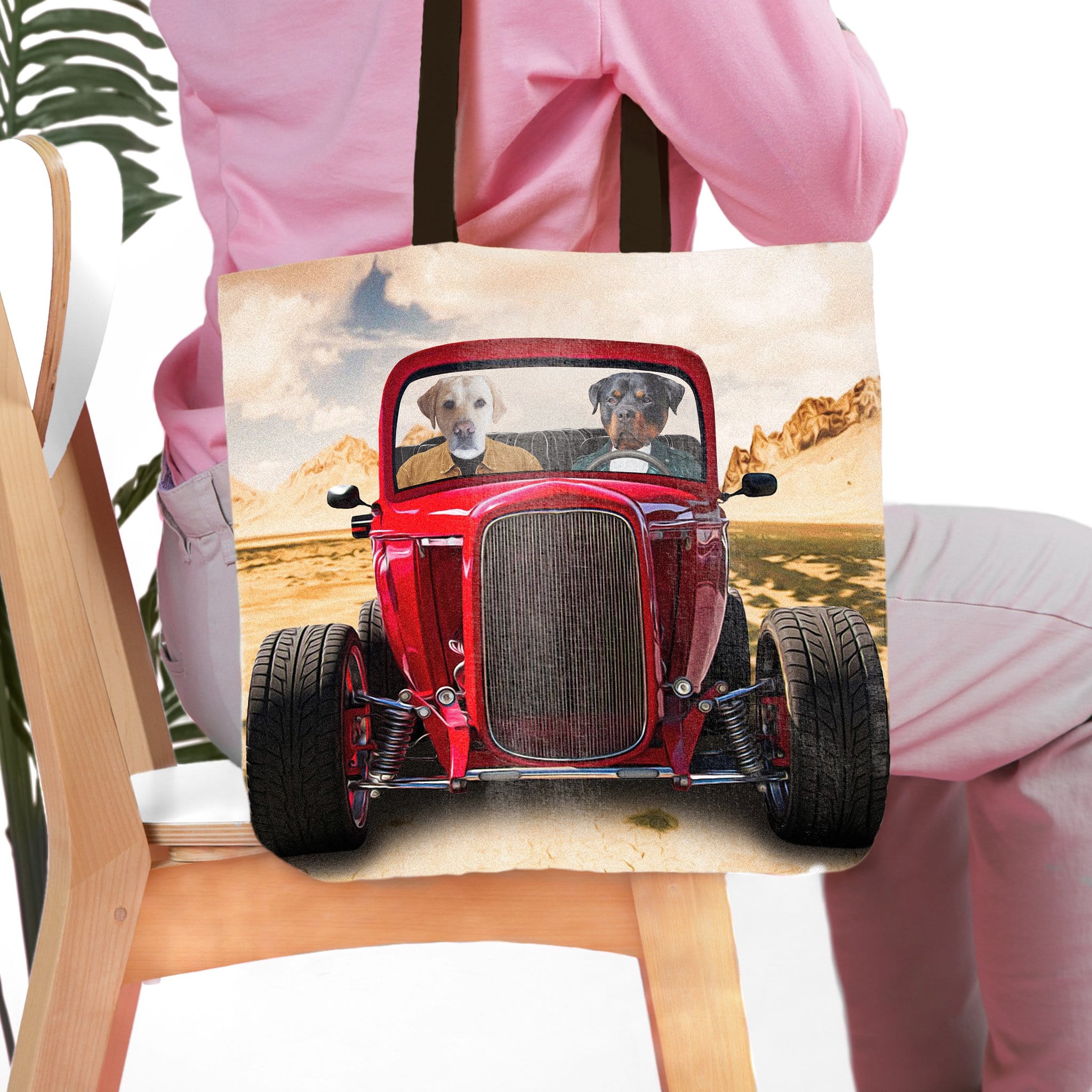 Bolsa de mano personalizada para 2 mascotas &#39;The Hot Rod&#39;