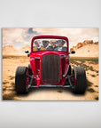 Póster personalizado con 4 mascotas 'The Hot Rod'