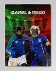 Manta personalizada para 2 mascotas 'Italy Doggos'