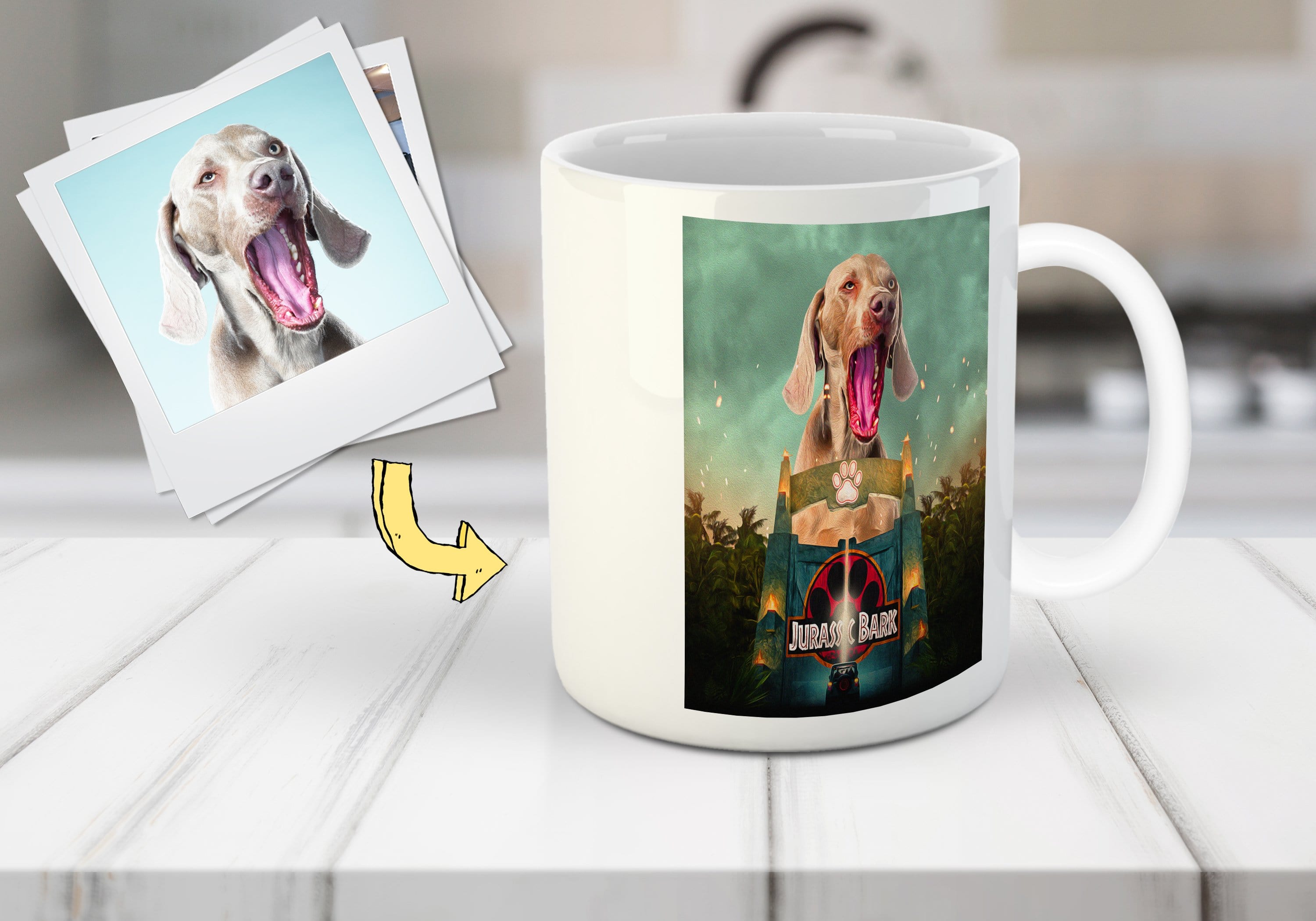 Taza personalizada para mascotas &#39;Corteza Jurásica&#39;