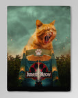 Manta personalizada para mascotas 'Jurassic Meow' 