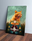 Lienzo personalizado para mascotas 'Jurassic Meow'