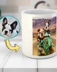 Taza personalizada para 2 mascotas 'Kawadawgi Riders'