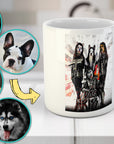 Taza personalizada para 4 mascotas 'Kiss Doggos'