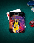 Personalized playing card featuring a dog in a basketball uniform, "Apollo Woofers 24" design.