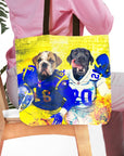 Bolsa de mano personalizada para 2 mascotas 'Los Angeles Doggos'