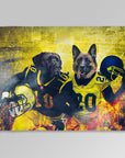 Manta personalizada para 2 mascotas 'Michigan Doggos'