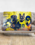 Manta personalizada para 2 mascotas 'Michigan Doggos'