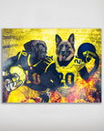 Póster Personalizado para 2 mascotas 'Michigan Doggos'