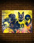 Póster Personalizado para 2 mascotas 'Michigan Doggos'