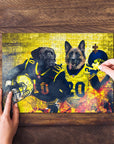 Rompecabezas personalizado de 2 mascotas 'Michigan Doggos'