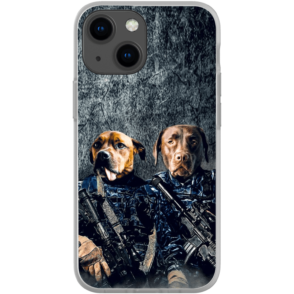 Funda personalizada para teléfono con 2 mascotas &#39;The Navy Veterans&#39;