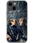 Funda personalizada para teléfono con 2 mascotas 'The Navy Veterans'