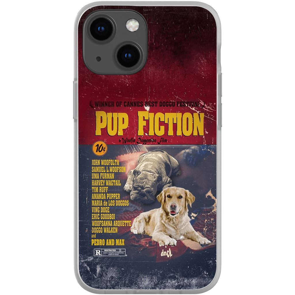 Funda personalizada para teléfono con 2 mascotas &#39;Pup Fiction&#39;