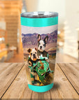 Vaso personalizado para 2 mascotas 'Kawadawgi Riders'