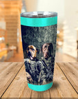 Vaso personalizado para 2 mascotas 'The Army Veterans'