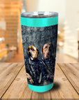 Vaso personalizado para 2 mascotas 'The Navy Veterans'