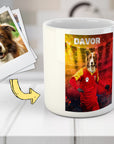 Taza personalizada para mascotas 'Montenegro Doggos Soccer'