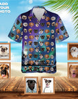 Camisa hawaiana personalizada (Auroras boreales: 1-7 mascotas)