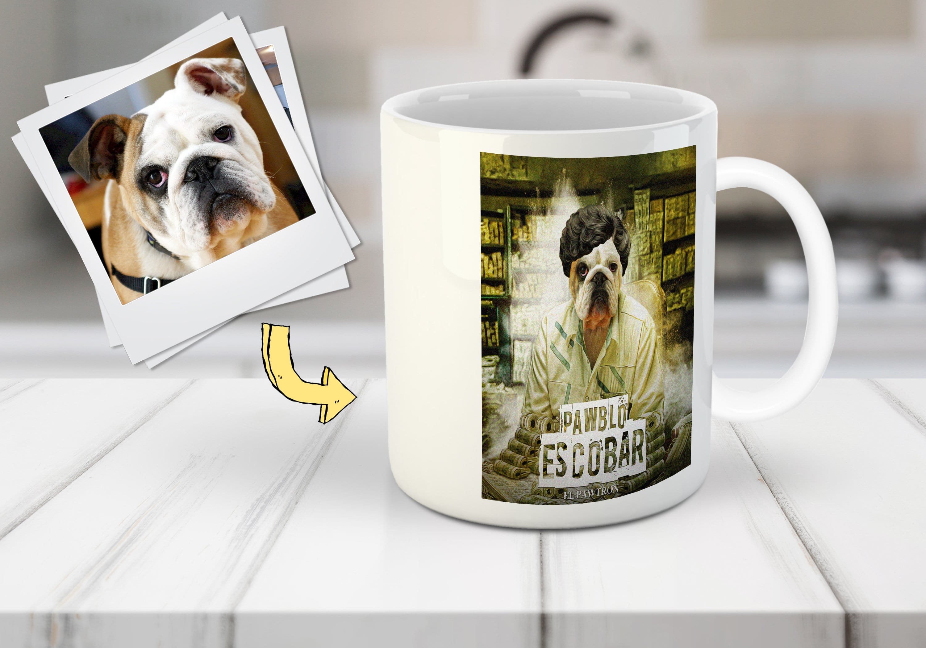 Taza Personalizada para Mascota &#39;Pawblo Escobar&#39;