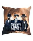 Cojín personalizado para 3 mascotas 'Peaky Woofers'